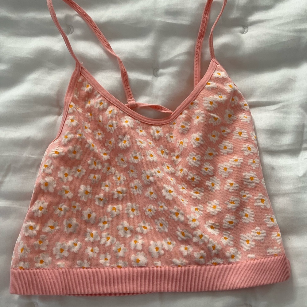 Pacsun Pink and Flowers top
